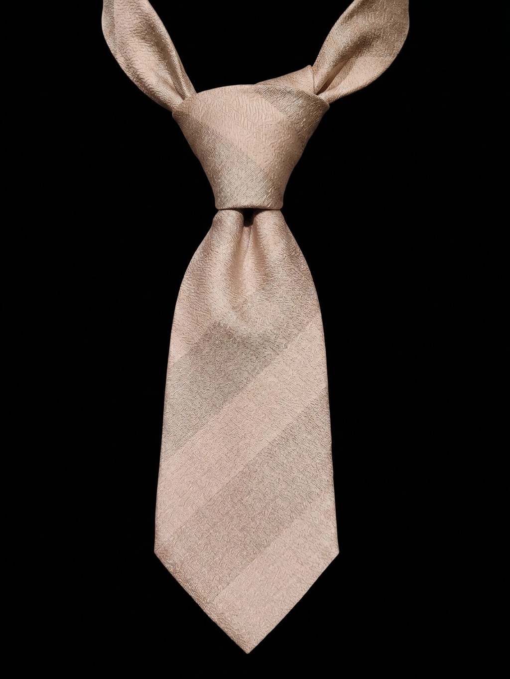 Louis Vuitton Light Beige Silk Tie With Subtle Stripe Texture
